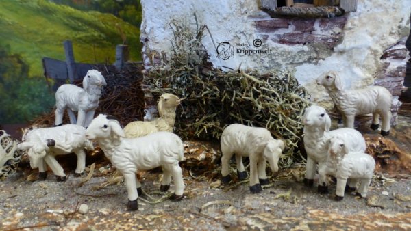 Krippenfiguren aus Polystone - Schafe