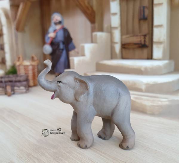 Krippenfigur aus Polystone - Elefant klein